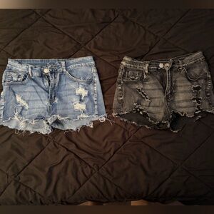 SHEIN Low Rise Distressed Jean Shorts